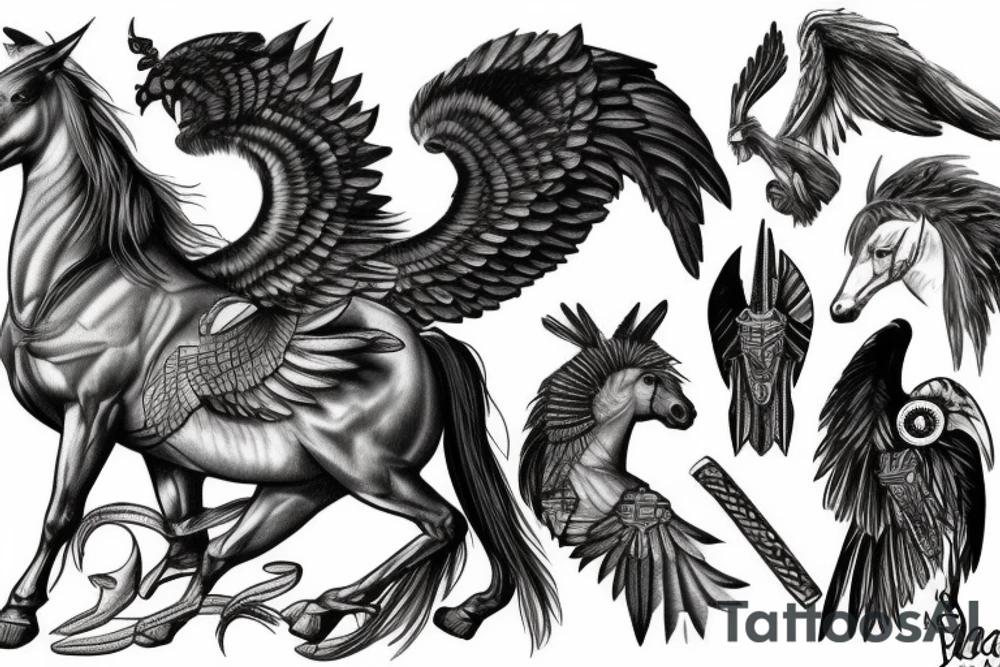 Pegasus,gladiator,Zeus tattoo idea