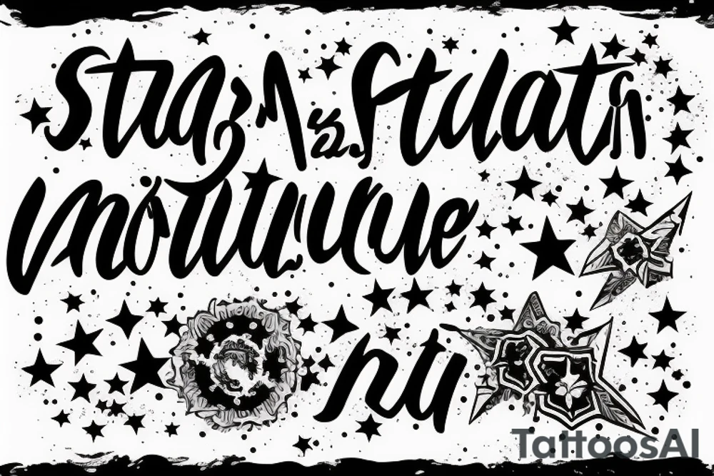 Stars with positive words tattoo idea