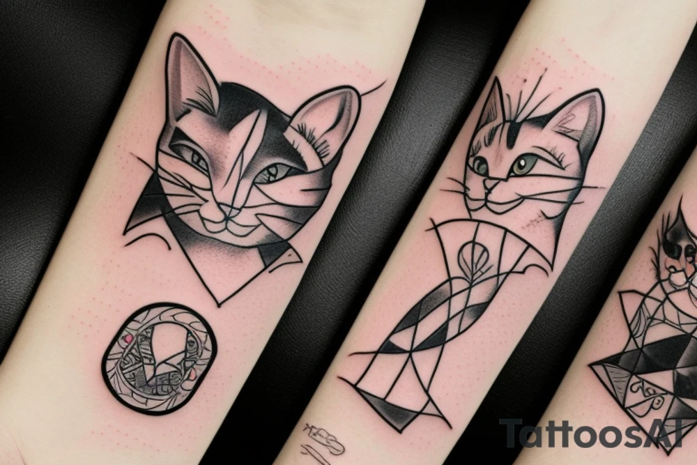 Cat playing poker tattoo idea