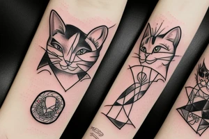 Cat playing poker tattoo idea