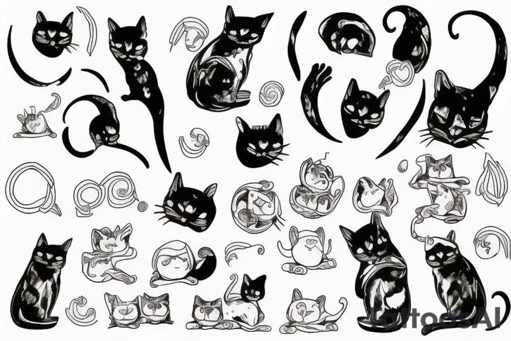 hand with cats tattoo idea