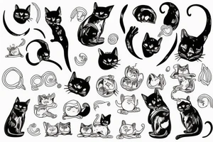 hand with cats tattoo idea