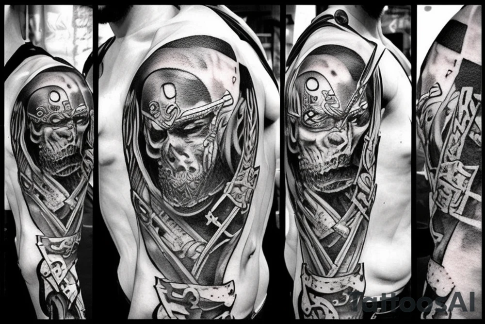 Viking fight death comic fantasy warrior tattoo idea