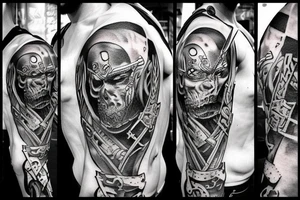 Viking fight death comic fantasy warrior tattoo idea