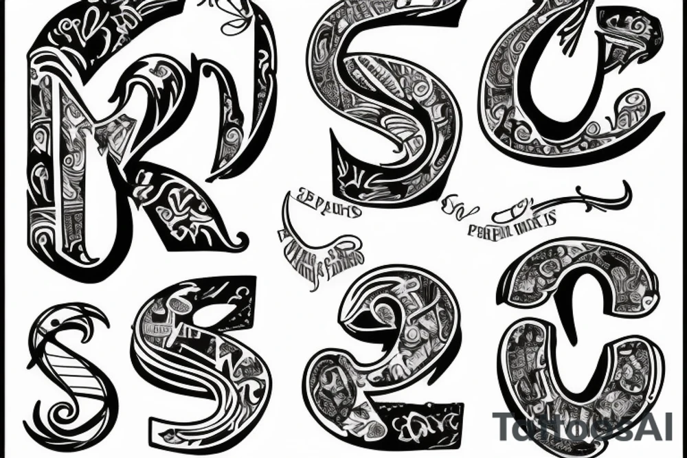 contains letters A P R tattoo idea