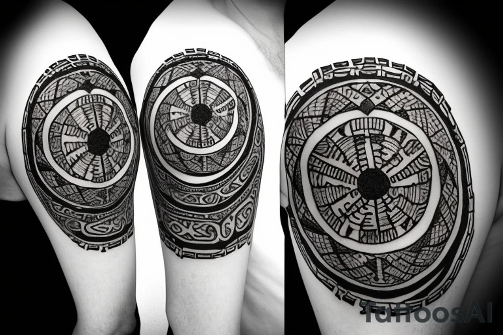 vegvisir inside moon tattoo idea