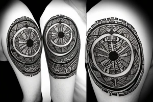 vegvisir inside moon tattoo idea
