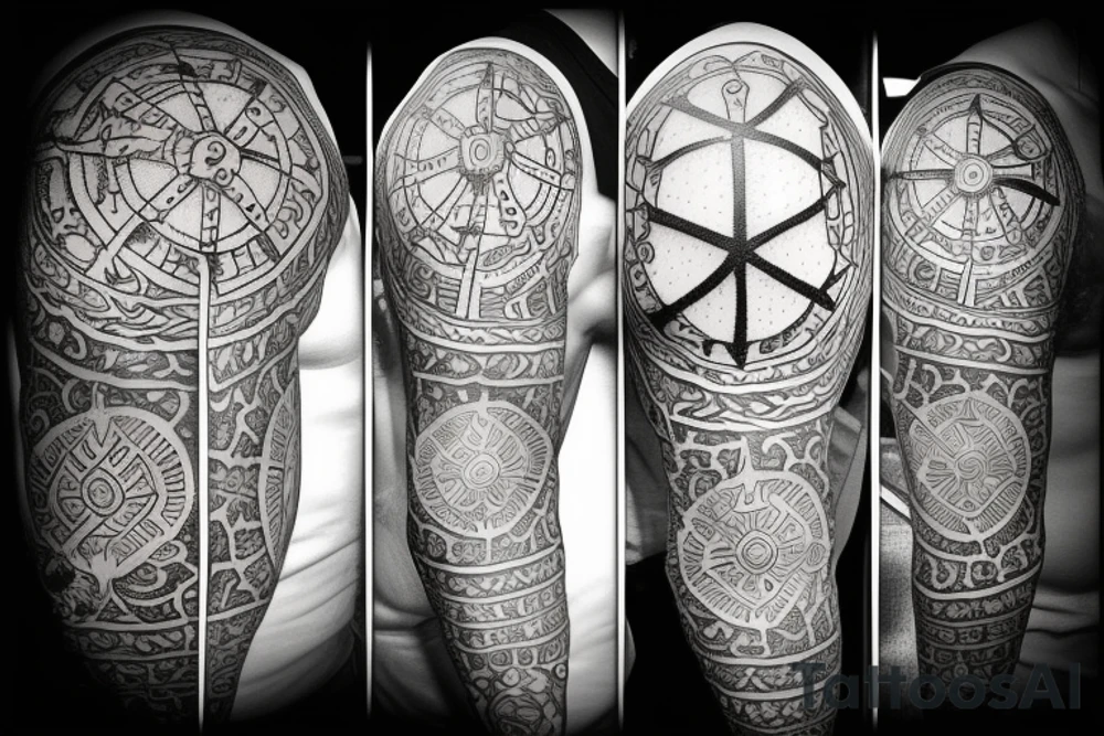 vegvisir inside moon tattoo idea