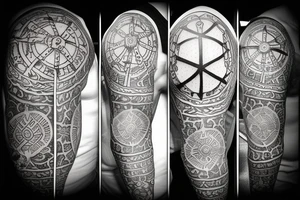 vegvisir inside moon tattoo idea