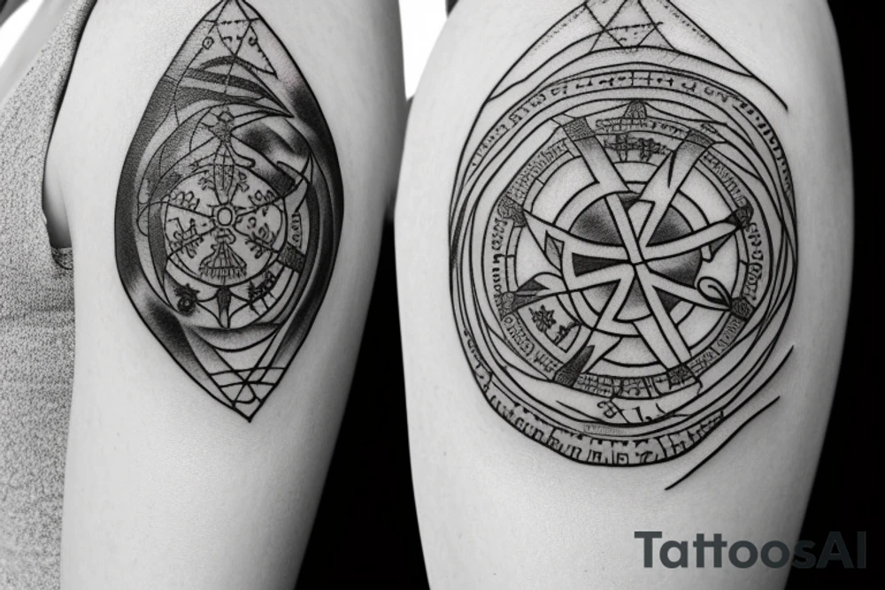 vegvisir inside moon tattoo idea
