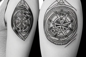 vegvisir inside moon tattoo idea
