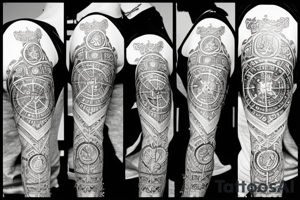 vegvisir inside moon tattoo idea