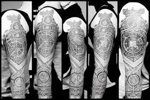 vegvisir inside moon tattoo idea