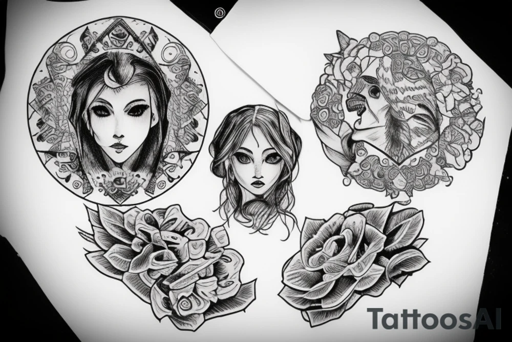 Brother and sister on mountain tattoo idea