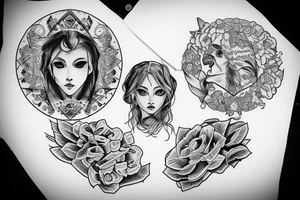 Brother and sister on mountain tattoo idea