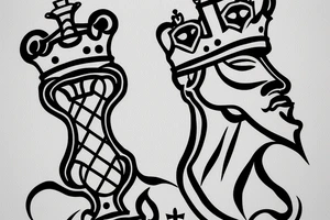 'Kings To You' text chess piece tattoo idea