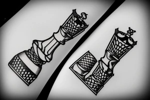 'Kings To You' text chess piece tattoo idea