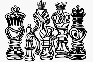 'Kings To You' text chess piece tattoo idea