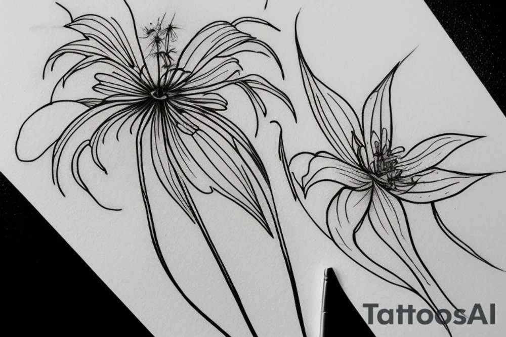 Spider Lily coming out of Snow tattoo idea