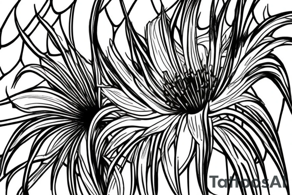 Spider Lily coming out of ☠️ tattoo idea