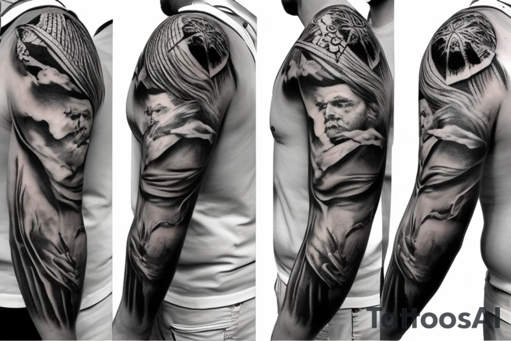jesus sleeve tattoo idea