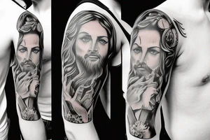 jesus sleeve tattoo idea