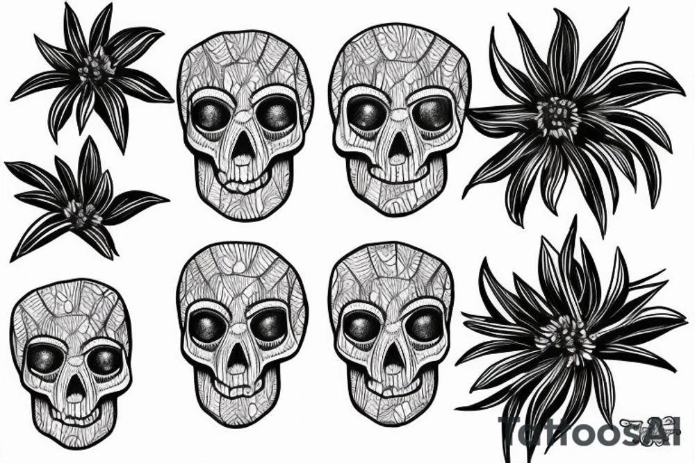 Spider Lily coming out of skull tattoo idea