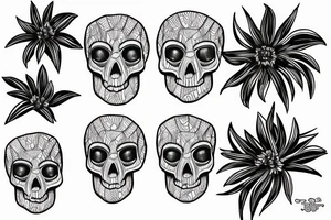 Spider Lily coming out of skull tattoo idea