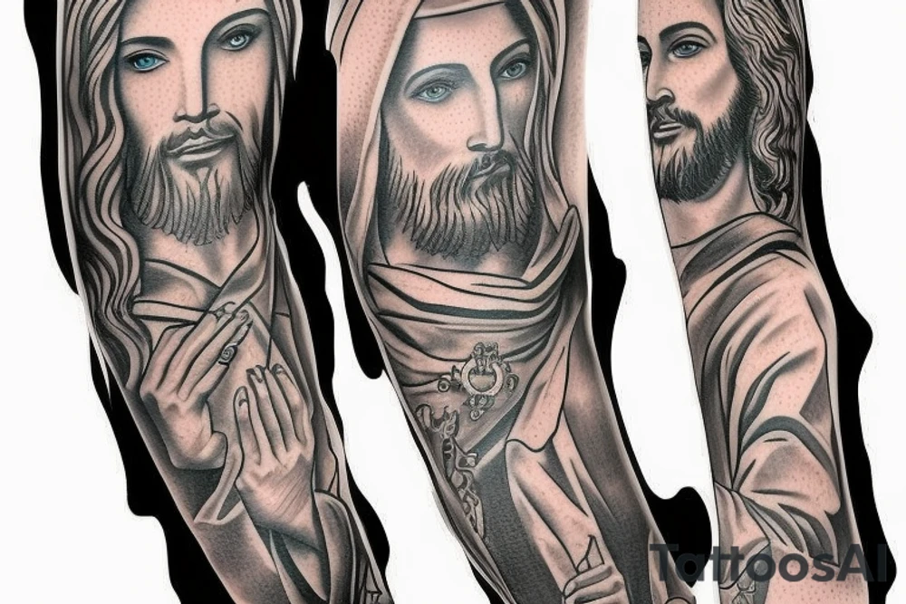 jesus sleeve tattoo idea