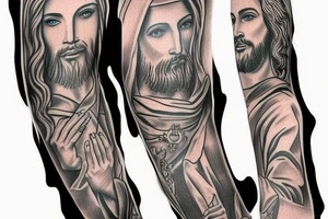 jesus sleeve tattoo idea