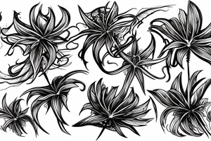 Spider Lily coming out of skull eye tattoo idea