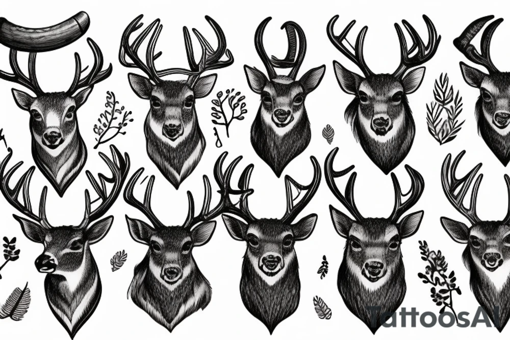 deer with a long horn tattoo idea