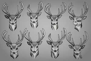 deer with a long horn tattoo idea