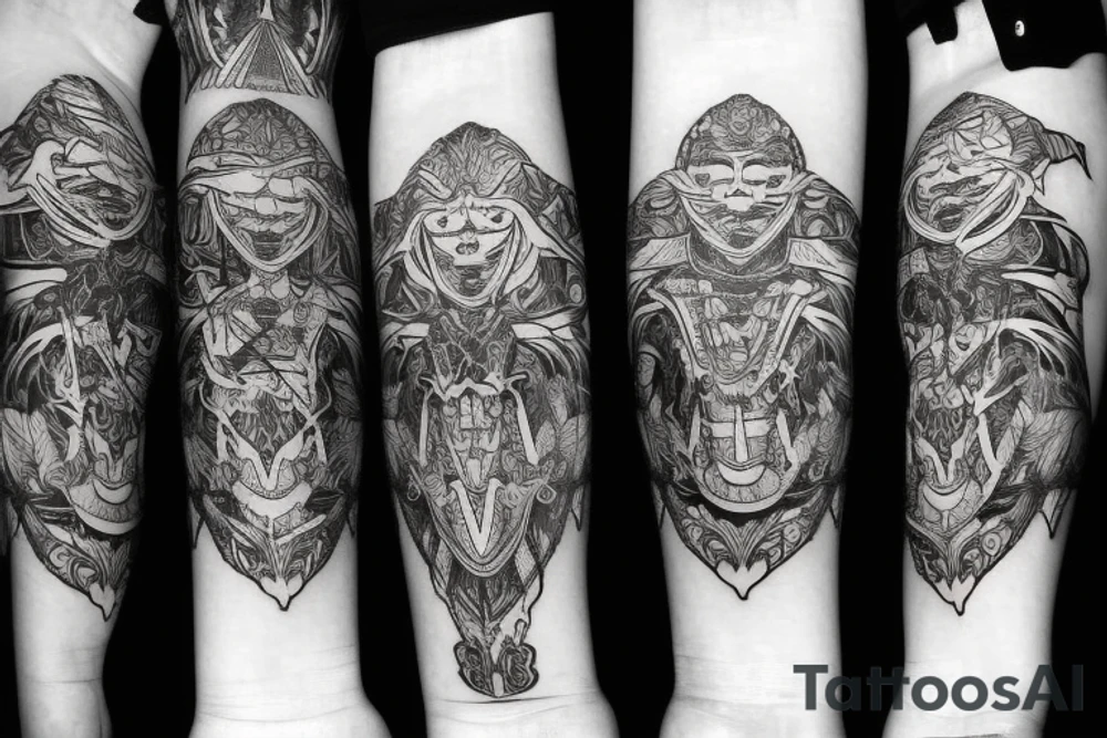 dark fantasy architecture tattoo idea