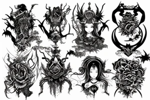 dark fantasy architecture tattoo idea