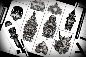 dark fantasy architecture tattoo idea