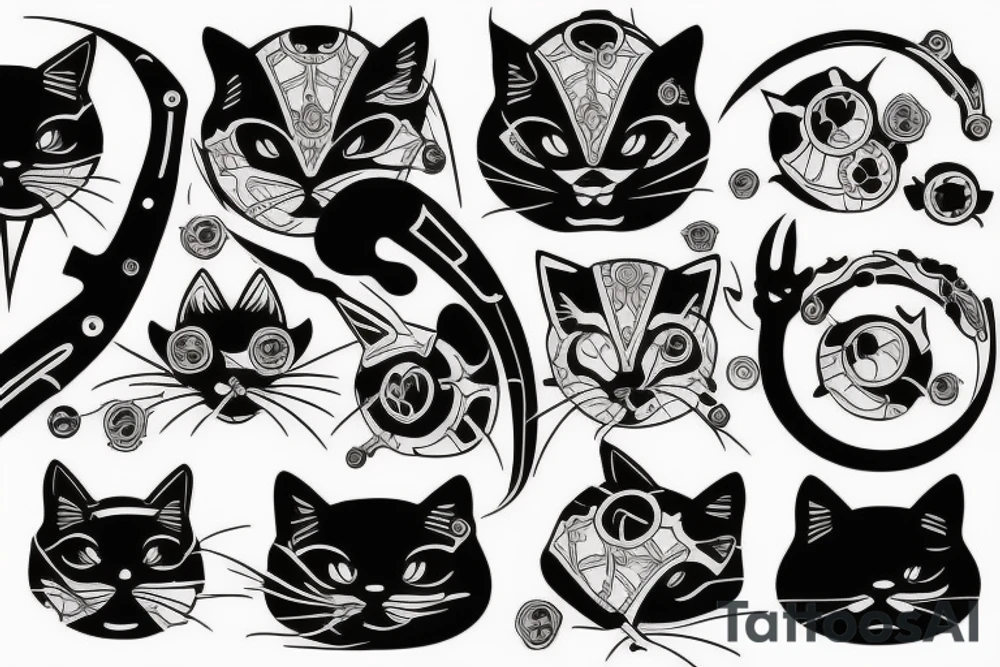 Black cat tattoo idea