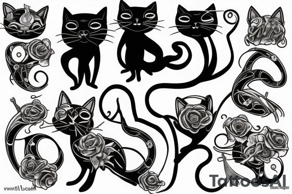 Black cat tattoo idea