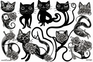 Black cat tattoo idea
