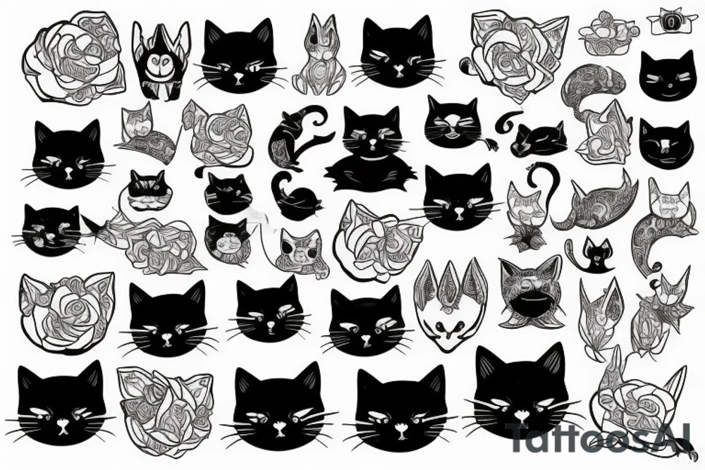 Black cat tattoo idea