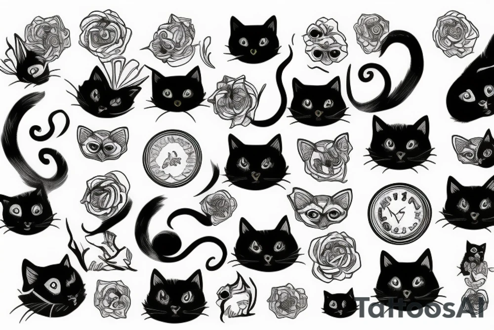 Black cat tattoo idea