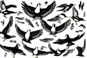Seagull flying tattoo idea