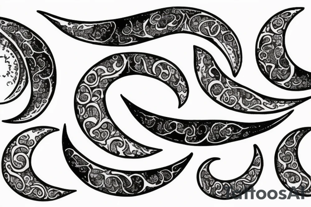 lilly crescent moon tattoo idea