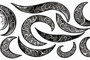 lilly crescent moon tattoo idea
