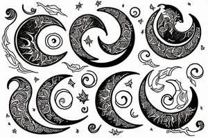 lilly crescent moon tattoo idea