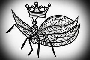 Ant carrying a diamond with a crown on it tattoo idea