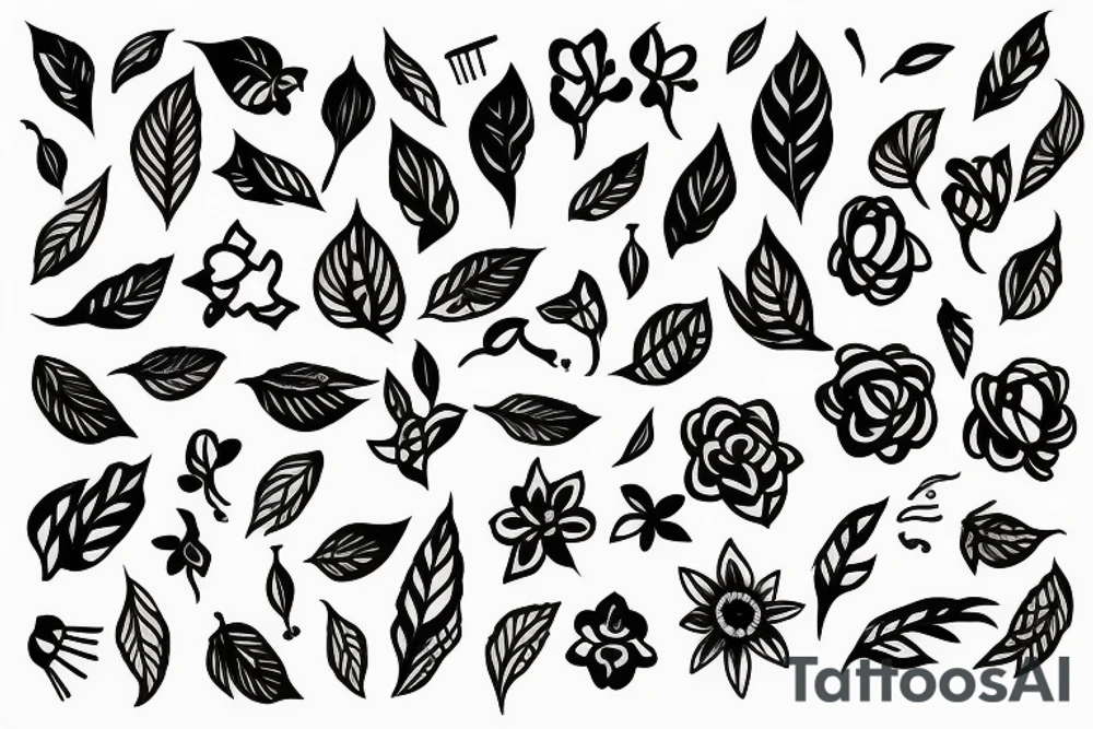 flower vine with lights tattoo idea