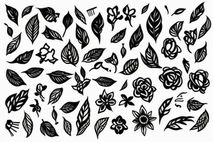 flower vine with lights tattoo idea