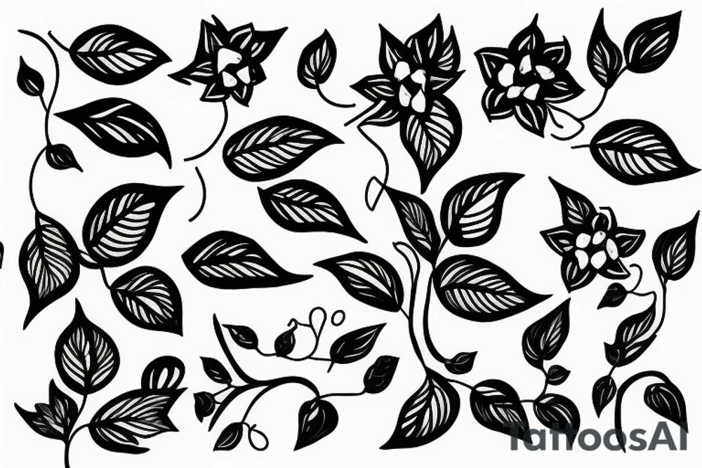 flower vine with lights tattoo idea