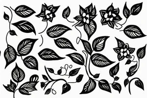 flower vine with lights tattoo idea